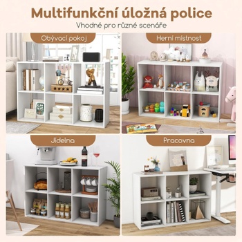 Kompaktná výstavná polica CA10763WH, 104 x 33 x 70 cm, biela - B