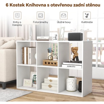 Kompaktná výstavná polica CA10763WH, 104 x 33 x 70 cm, biela - B