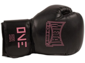 Boxerské rukavice Metal Boxe One pre začiatočníkov, čierne/ružové, juniorské
