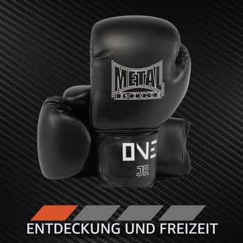 Boxerské rukavice Metal Boxe One pre začiatočníkov, čierne/ružové, juniorské