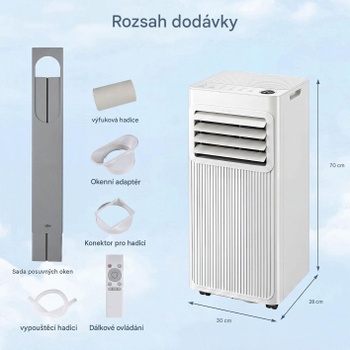 Mobilná klimatizácia FP11193DE-WH, 9000 BTU, do 42 m², biela - B
