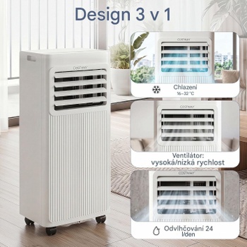Mobilná klimatizácia FP11193DE-WH, 9000 BTU, do 42 m², biela - B