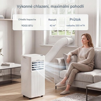 Mobilná klimatizácia FP11193DE-WH, 9000 BTU, do 42 m², biela - B