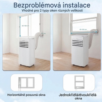 Mobilná klimatizácia FP11193DE-WH, 9000 BTU, do 42 m², biela - B
