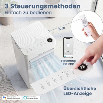 Mobilná klimatizácia FP11193DE-WH, 9000 BTU, do 42 m², biela - B