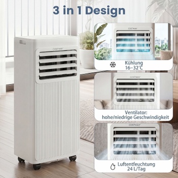 Mobilná klimatizácia FP11193DE-WH, 9000 BTU, do 42 m², biela - B