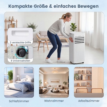 Mobilná klimatizácia FP11193DE-WH, 9000 BTU, do 42 m², biela - B