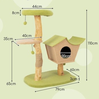 Škrabadlo pre mačky PV10099GN, 110 cm, zeleno/béžová - B