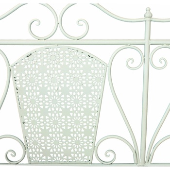 Záhradná lavica Lascar, kov, 95 x 120 x 48 cm, biela - B