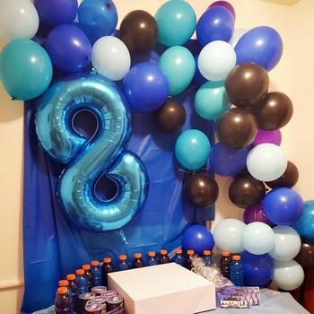 40palcový fóliový balónik číslo 8 modrý (101 cm), nafukovacie hélium alebo vzduch, obrie fóliové