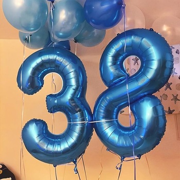 40palcový fóliový balónik číslo 8 modrý (101 cm), nafukovacie hélium alebo vzduch, obrie fóliové