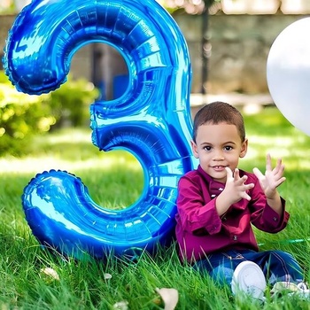 40palcový fóliový balónik číslo 8 modrý (101 cm), nafukovacie hélium alebo vzduch, obrie fóliové