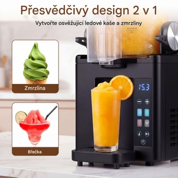 Výrobník ľadovej triešte ES10739DE-BK, 1,5 l, s kompresorom, LED dotykovým ovládaním a 4 funkciami, čer