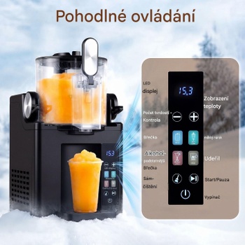 Výrobník ľadovej triešte ES10739DE-BK, 1,5 l, s kompresorom, LED dotykovým ovládaním a 4 funkciami, čer
