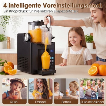 Výrobník ľadovej triešte ES10739DE-BK, 1,5 l, s kompresorom, LED dotykovým ovládaním a 4 funkciami, čer