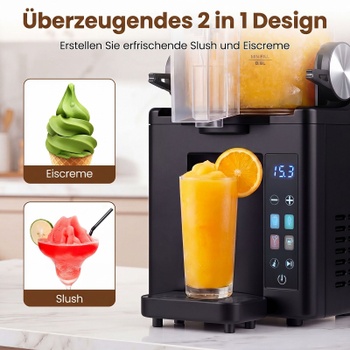 Výrobník ľadovej triešte ES10739DE-BK, 1,5 l, s kompresorom, LED dotykovým ovládaním a 4 funkciami, čer