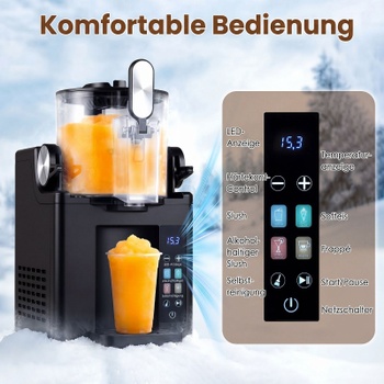 Výrobník ľadovej triešte ES10739DE-BK, 1,5 l, s kompresorom, LED dotykovým ovládaním a 4 funkciami, čer