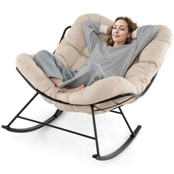 Hojdacie kreslo Egg Papasan NP11567, 110 x 95 x 94 cm, béžová - B