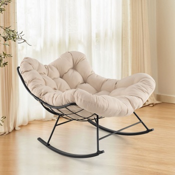 Hojdacie kreslo Egg Papasan NP11567, 110 x 95 x 94 cm, béžová - B