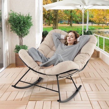 Hojdacie kreslo Egg Papasan NP11567, 110 x 95 x 94 cm, béžová - B