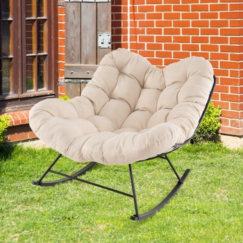 Hojdacie kreslo Egg Papasan NP11567, 110 x 95 x 94 cm, béžová - B