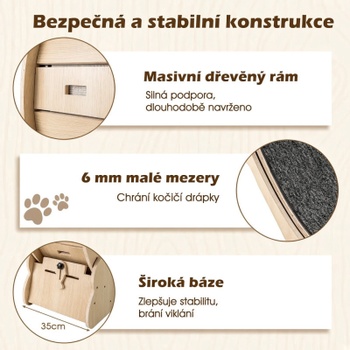 Mačacie bežecké koleso PV10291NA, 101 x 35 x 106 cm, prírodné - B