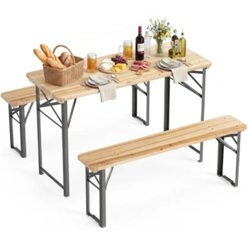 Skládací pivní set NP13167DK, stůl a 2 lavice, 118 cm,…