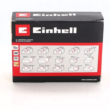 Originální sada fréz Einhell, 15dílná (vhodná pro elektrické frézky, 15dílná, průměr stopky 8 mm, v