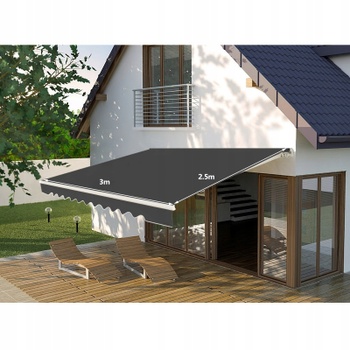 Balkónová markíza NP13450GR, skladacia, 300 x 250 cm, šedá - B