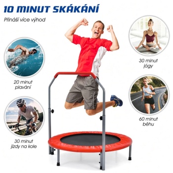 Mini trampolína TW10009RE, 101 cm, nosnosť 150 kg, červeno/čierna - B