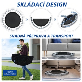 Mini trampolína TW10009RE, 101 cm, nosnosť 150 kg, červeno/čierna - B