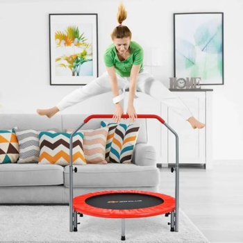 Mini trampolína TW10009RE, 101 cm, nosnosť 150 kg, červeno/čierna - B