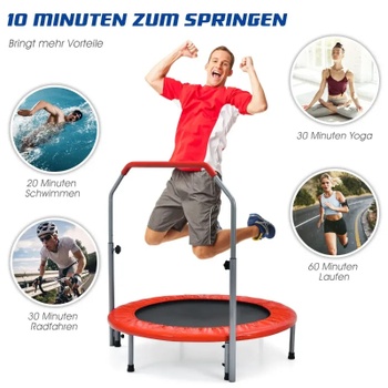 Mini trampolína TW10009RE, 101 cm, nosnosť 150 kg, červeno/čierna - B