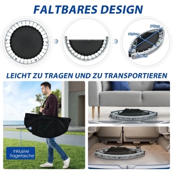 Mini trampolína TW10009RE, 101 cm, nosnosť 150 kg, červeno/čierna - B
