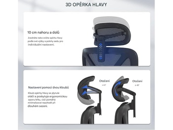 Ergonomická kancelárska stolička ErgoX C7B-Lite-V2 s výškovo nastaviteľným sedákom, čierna - B