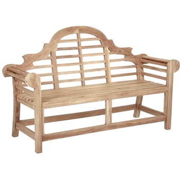 Záhradná lavica, 2-miestna, teak, 135 x 60 x 104 cm, prírodná - B