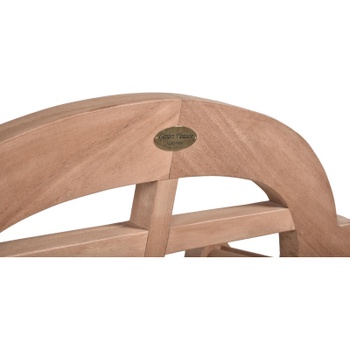 Záhradná lavica, 2-miestna, teak, 135 x 60 x 104 cm, prírodná - B
