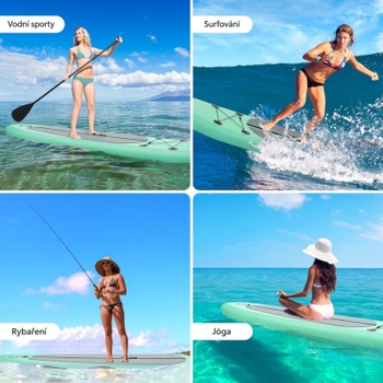 Nafukovací paddleboard LY-43, 305 x 76 x 15 cm, zelený - B