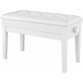 Pianová stolička s úložným priestorom YX106, 72 x 33 x 48-58 cm, biela - B