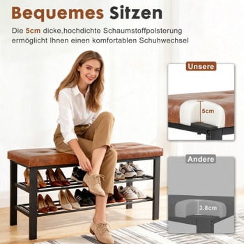 Botník DS-HXD3CPG, 30 × 80 × 50 cm, nosnosť 200 kg, čierno / hnedý - N