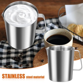 Odmerka z nerezovej ocele 1 l s jemnou stupnicou, bez BPA, 12 cm, odmerka z nerezovej ocele s ochranou