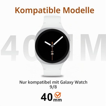 Puzdro Amizee kompatibilné s Samsung Galaxy Watch 9/8 40mm, strieborné/biele