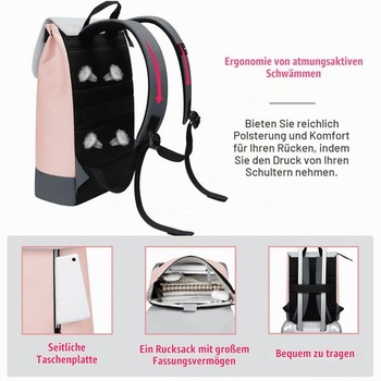 Dámsky batoh BUBM na 14-palcový notebook: Jednoduchý a elegantný batoh na cesty, do školy, na