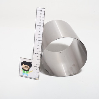 Tortový kruh, výška 20 cm a hĺbka 6 cm - Nerezový tortový kruh, nastaviteľný (Ø16-30 cm),