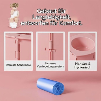 Skládací nočník, přenosná toaleta pro děti, na cesty autem, kempování, použití uvnitř i venku