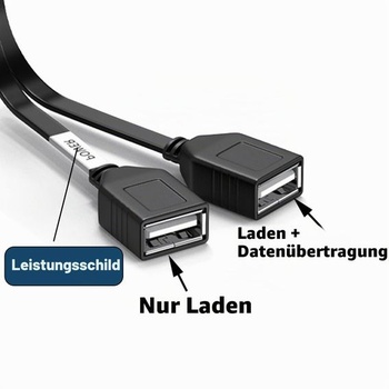 USB rozbočovací kábel, 1 vstup 2 výstupy, 90stupňový USB 2.0 A samec na duálne samice, uhlový