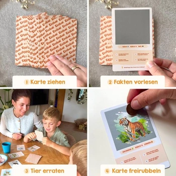 Stírací puzzle pro děti [40 hracích karet se stíracím povrchem] - Cestovní hry pro zábavu a
