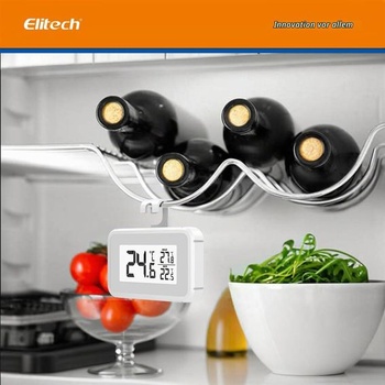 Teplomer do chladničky Elitech TM-2, monitorovanie teploty, magnetická a háková montáž, úspora