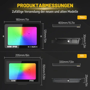 RIGIDON RGB LED žiarič s diaľkovým ovládaním