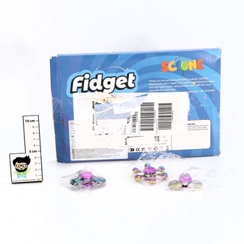 SCIONE Sada 6 kovových fidget spinnerů - duhové barvy pro dospělé i děti, s ultra otočnými ložisky